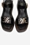 Lone Black Genuine Leather Buckled Women's Thick Soled Sandals - 2