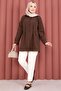 Alin Waist Adjustable Buttoned Shirt Brown - 3