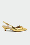 Epsy Bow Detail Women's Gold Heeled Shoes