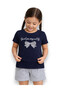Girls’ T-Shirt & Woven Striped Shorts Set - 2