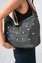 Women's Gold Pearl Detailed Straw Weave O Shoulder Bag - Stylish Daily Wear Ç Bag Pires Black Metallic - 2