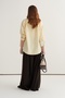 Women's Poplin Contrast Cuffed Shirt Butter - 3