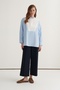 Women's Hakim Collar Paneled Shirt Light Blue