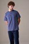 Men's Short Sleeve Buttoned Collar 100% Cotton Pajama Set Petrol