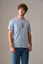 Men's Short Sleeve 100% Cotton Plus Size Capri Pajamas Set Light Blue - 4