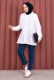 Alin Waist Adjustable Buttoned Shirt White