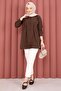 Alin Waist Adjustable Buttoned Shirt Brown
