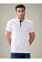 Solid Brand Logo Regular Fit White Polo T-shirt