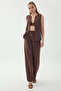 Elastic Waist, Pleated Wide Leg Trousers - 2