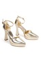 Gold Gold Women's Platform Heeled Evening Dress Shoes