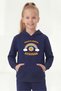 Kangaroo Pocket Hooded Girls' Sweatshirt with Print Detail - 4