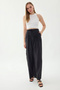 Elastic Waist, Pleated Wide Leg Trousers - 2