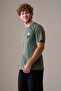 Men's Short Sleeve 100% Cotton Pajama Set Green - 2