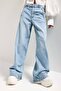 Women's Ice 4s6-3 Barrel High Waist Fit Super Loose Cut Belt Detail Design Denim Jeans