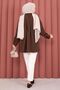 Alin Waist Adjustable Buttoned Shirt Brown - 4