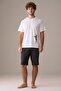 Men's Short Sleeve 100% Cotton Shorts Pajama Set White
