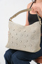 Women's Gold Pearl Detailed Straw Knit O Shoulder Bag - Stylish Daily Wear Ç Bag Pires Altın