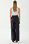 Elastic Waist, Pleated Wide Leg Trousers - 5