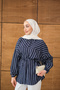 Women's Striped Detailed Casual Shirt Navy Blue - 5