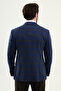 Plaid Pieces Slim Fit Mono Collar Combination Men's Suit Light Navy Blue - 45437.26Y - 5