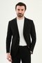 Straight Slim Fit Mono Collar Trousers Belt Buckled Men's Suit Black - 45435.26Y