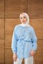 Women's Striped Detailed Casual Shirt Baby Blue - 3