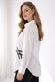 Women's Belt Detailed Woven Fabric Double Breasted Shirt Collar Blouse A7953 - 2