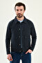 Düz Slim Fit Shirt Collar Bag Pocketed Spring Men's Coat Navy Blue - 39661.26Y