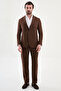 Plain Slim Fit Mono Collar Pocket 100% Linen Men's Jacket Milk Coffee - 41487.26Y - 3