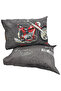 Ranforce 100% Cotton 2 Pieces Pillowcase Motor Patterned Anthracite