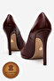 Genuine Leather Claret Red Leather Pointed Toe Flat Sole Stiletto High Heeled Shoes Noah - 4