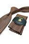 Yellow Motif Pattern Classic Tie with Handkerchief Kk13472 - 2