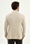 Plain Slim Fit Mono Collar Pocket 100% Linen Men's Jacket Beige - 41487.26Y - 6