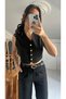 Gold Button Detail Vest Sets - 8