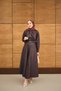 Women's Ornamental Stitching Detail Belt Piece Dress Plum - 5