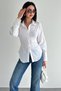 Women's Ruched Detail Shirt – Long Sleeve Waist Formed Stylish Shirt - 3