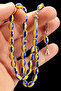Men's Letter Tassel 6X9Mm Yellow Navy Blue Metal Prayer Beads