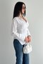 Women's Ruched Detail Shirt – Long Sleeve Waist Formed Stylish Shirt - 4