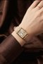 Adora Luxury Women's Wristwatch - Vintage Square Case Gold Detailed Beige Leather Strap Premium Watch - 4