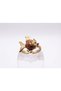 Bronze Jewelry Authentic Star Stone Adjustable Vintage Women's Ring with Fish Figure