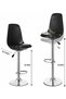 Riy Single Adjustable Fiber Back Bar Chair with Cushioned Seating Swivel Bar Stool, Black - 4