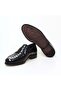 Black Color Laceless Genuine Leather Men's Shoes - 3