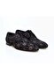 Black Color Genuine Leather Leather Müş Embroidered Men's Shoes