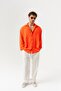 Corelino Basic Long Sleeve Linen Fabric Oversized Shirt - 5