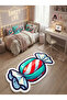 Non-Slip Sole Asymmetrical Pattern Machine Made Washable Young Girl's Room Rug 80X200