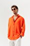 Corelino Basic Long Sleeve Linen Fabric Oversized Shirt - 4