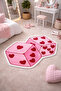 Non-Slip Sole Asymmetric Pattern Machine Made Washable Young Girl's Room Rug 140X140