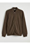 Lcw Vision Brown Mock Neck Men's Zippered Sweatshirt - 5