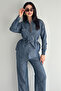 Women's Shirt and Pants Set – Tie-Detail Long Sleeve Stylish Two-Piece Set - 6