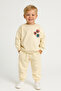 Boy's Cream Arma Detailed Sweatshirt and Sweatpants 2-Piece Set